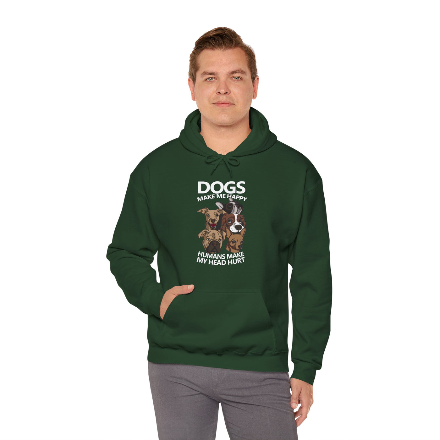 Dogs makes me happy Hooded Sweatshirt