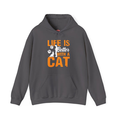 Life is better with cat Hooded Sweatshirt