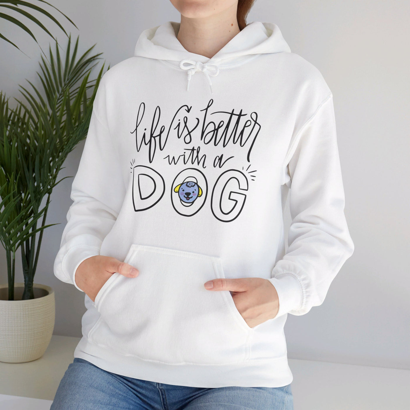 Life is better with a dog Hooded Sweatshirt