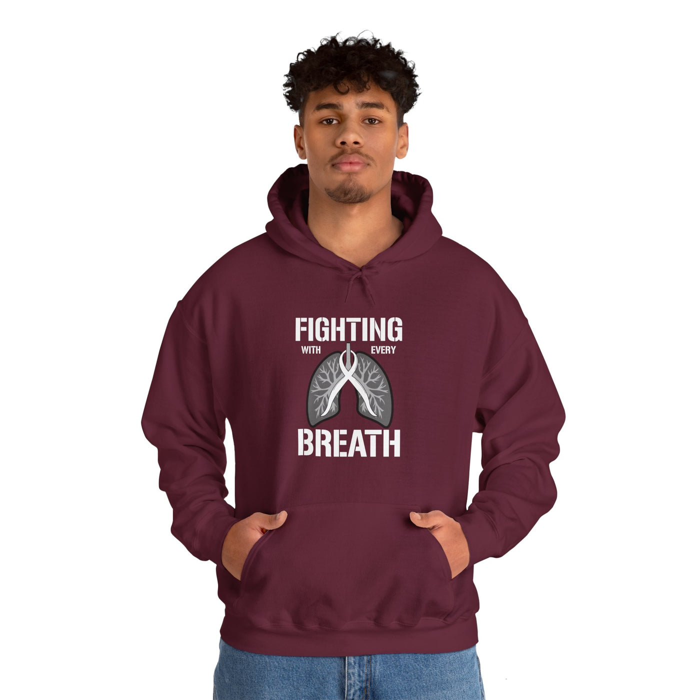 Fighting  With Every Breath Hooded Sweatshirt