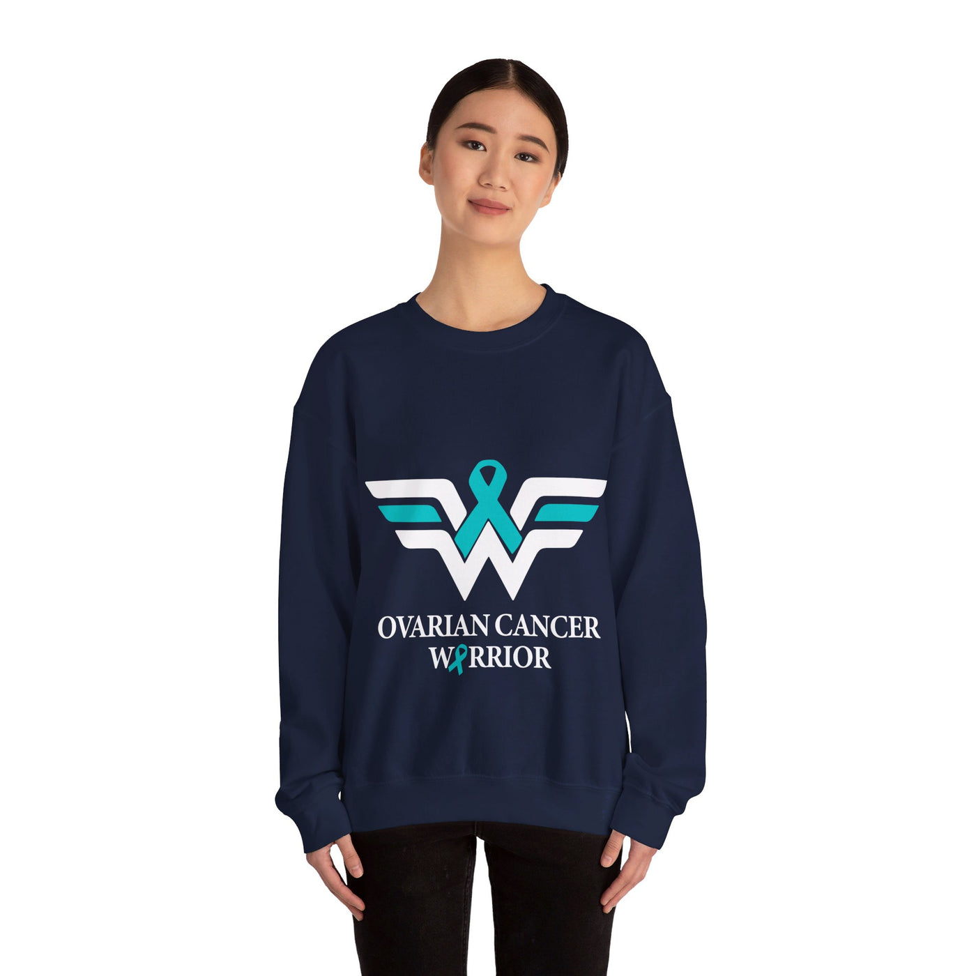 Ovarian Cancer Warrior Crewneck Sweatshirt