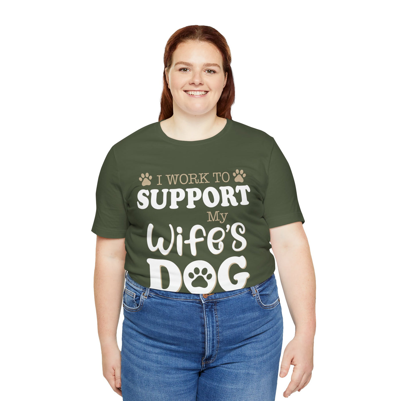 Support  My Wife Dog Short Sleeve Tee