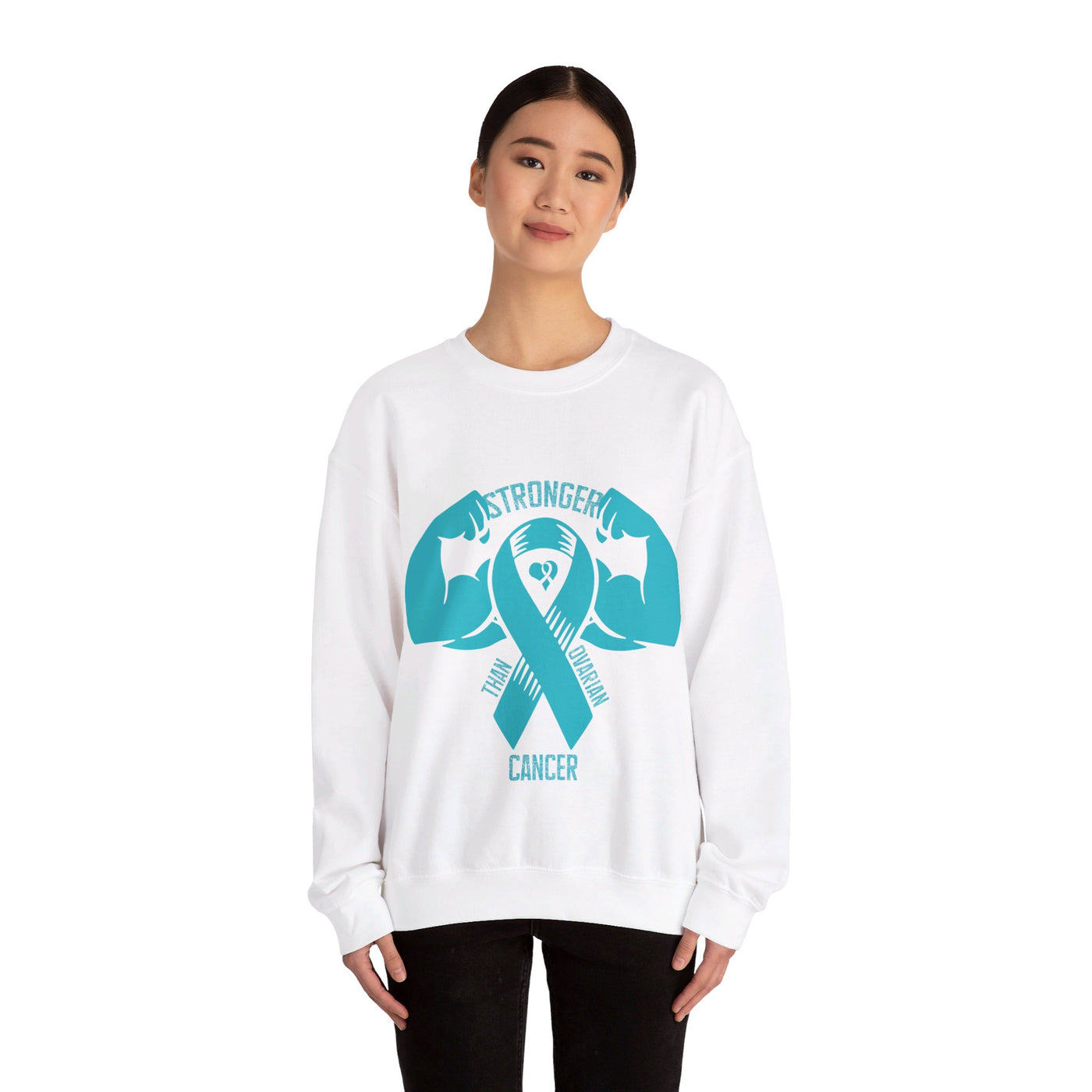 Stronger Than Ovarian Cancer Crewneck Sweatshirt