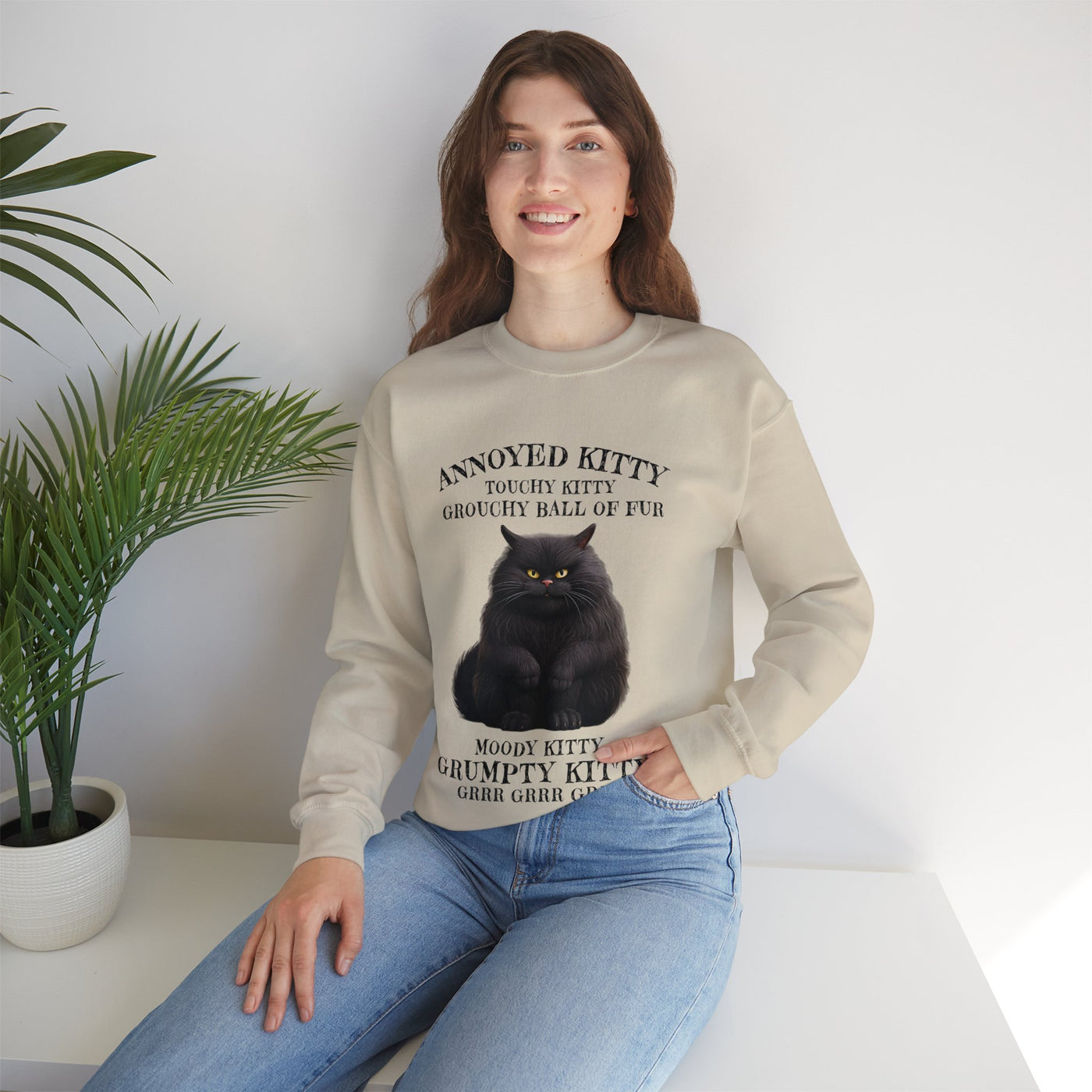 Annoyed Kitty Crewneck Sweatshirt