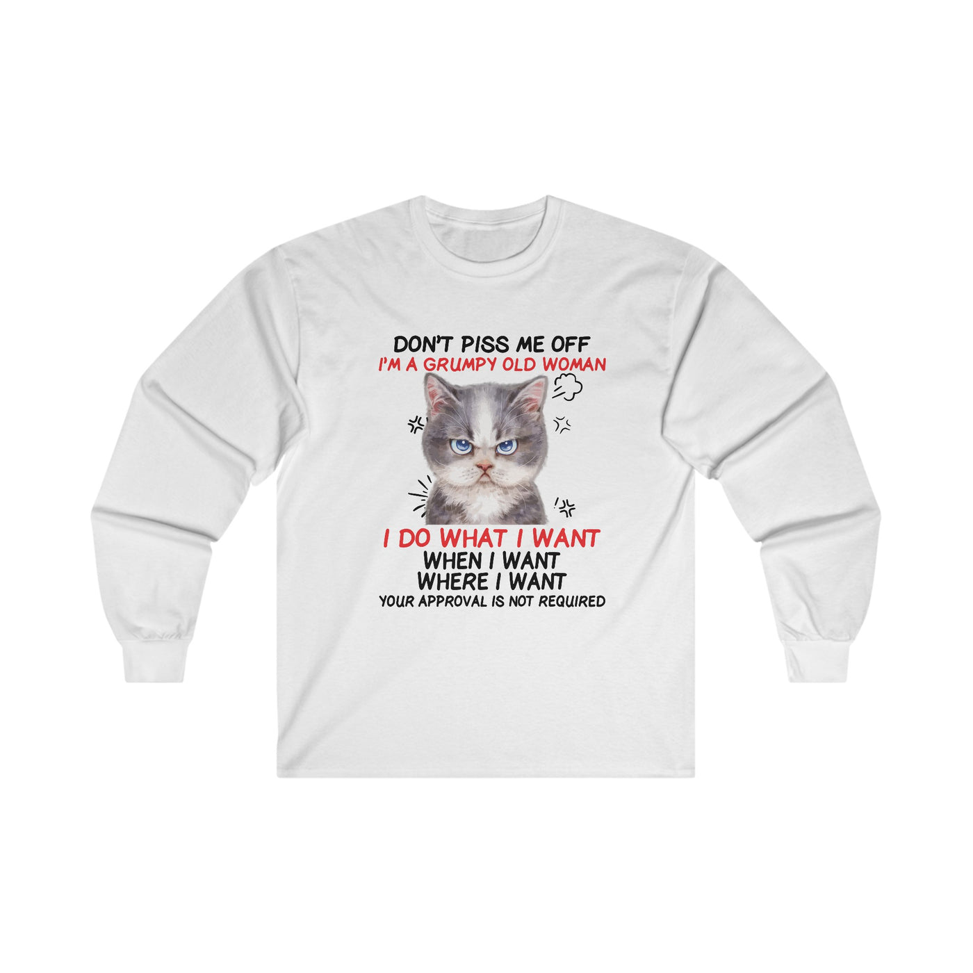 Angry Cat Long Sleeve Tee