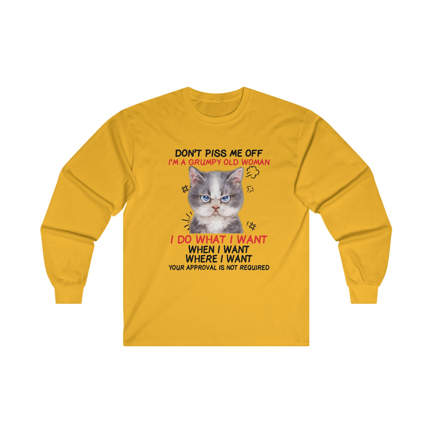 Angry Cat Long Sleeve Tee