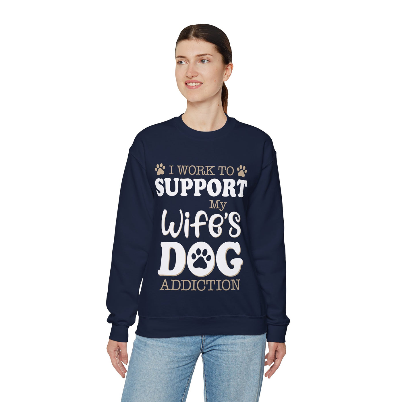 Support  My Wife Dog Crewneck Sweatshirt