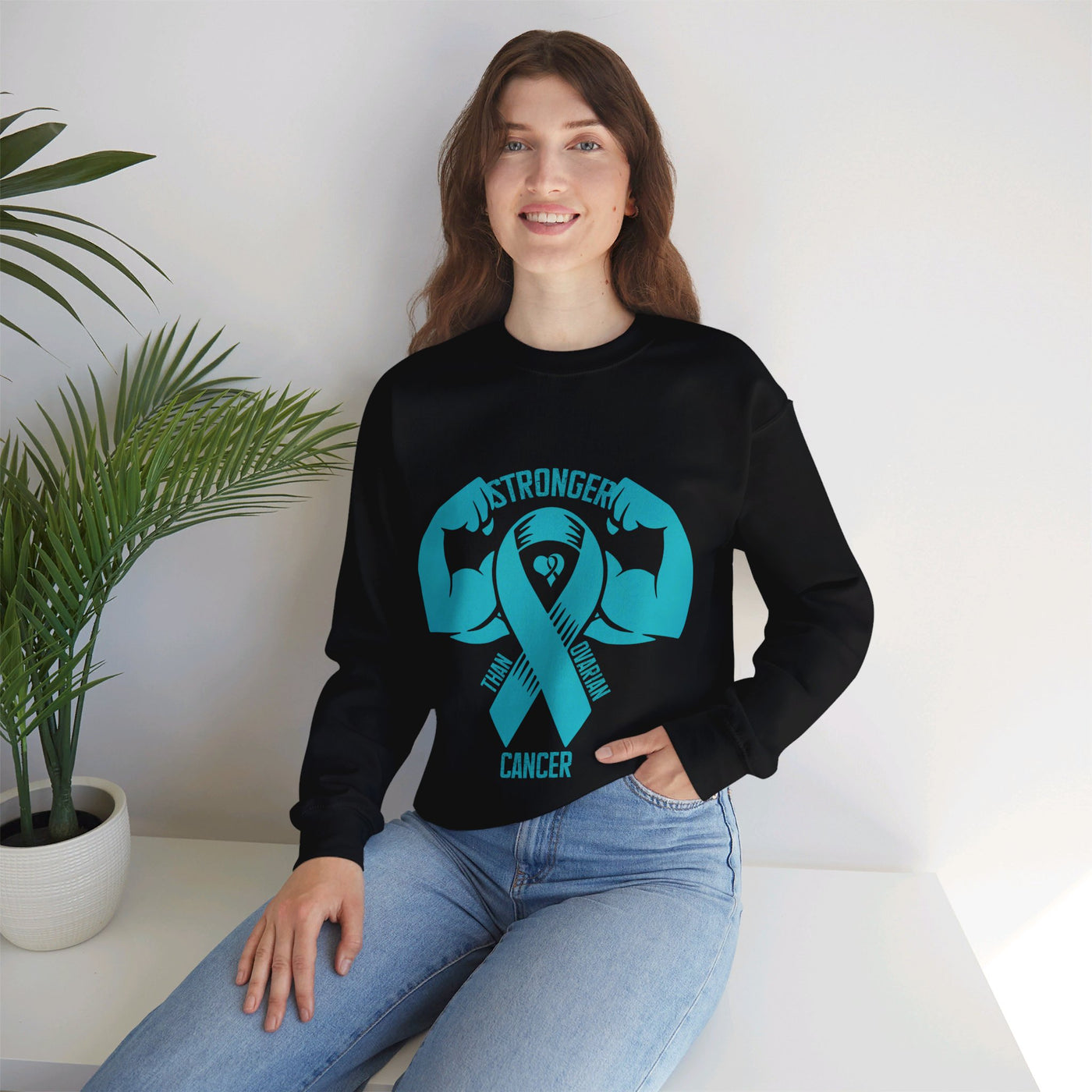 Stronger Than Ovarian Cancer Crewneck Sweatshirt