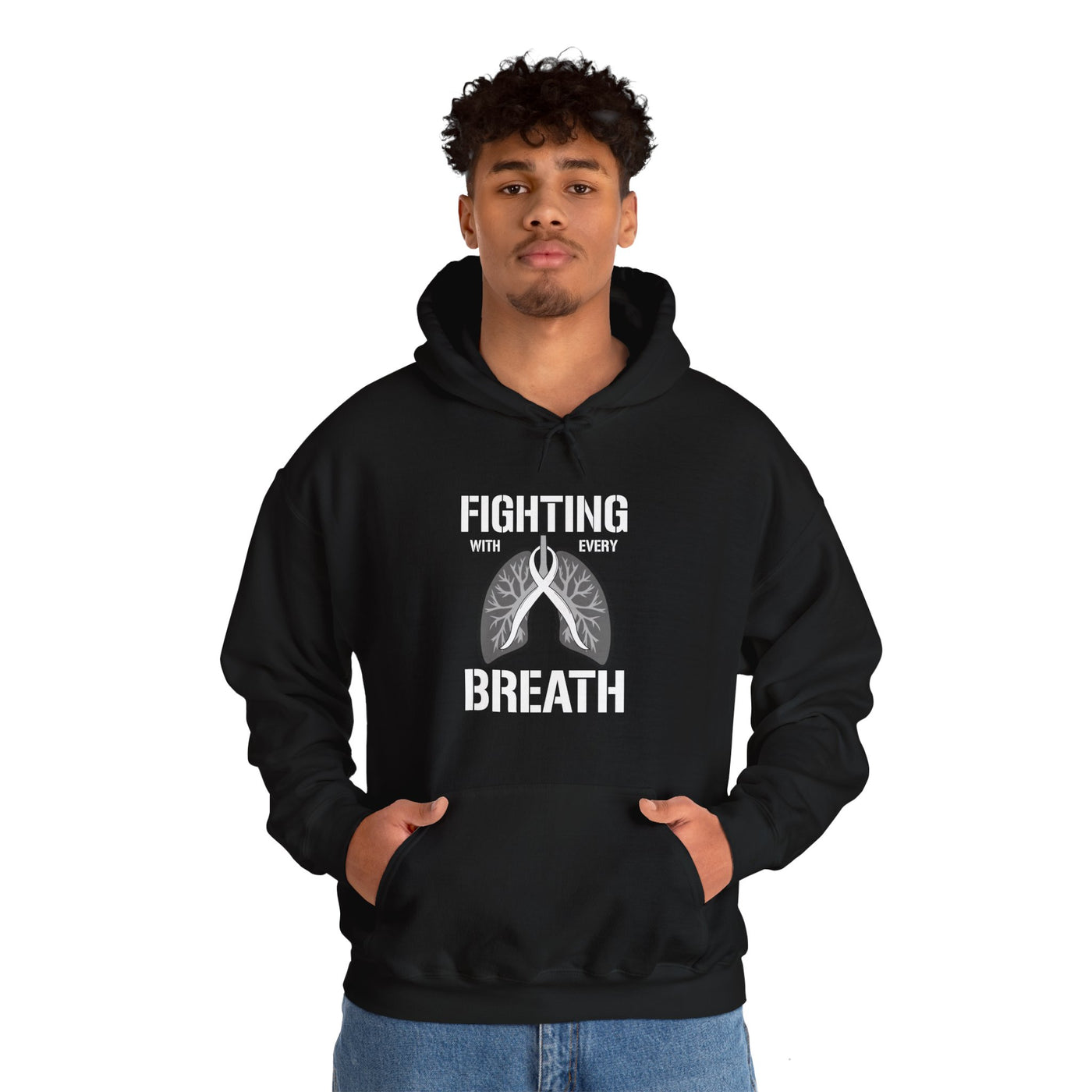 Fighting  With Every Breath Hooded Sweatshirt