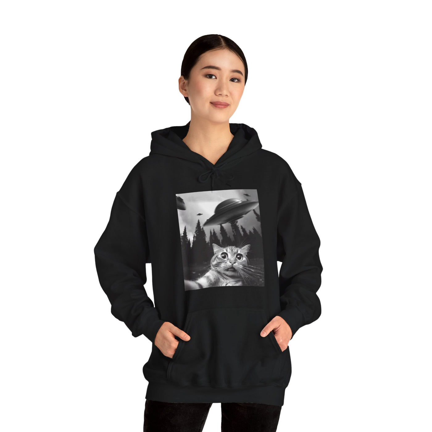 Cat Selfie Hooded Sweatshirt