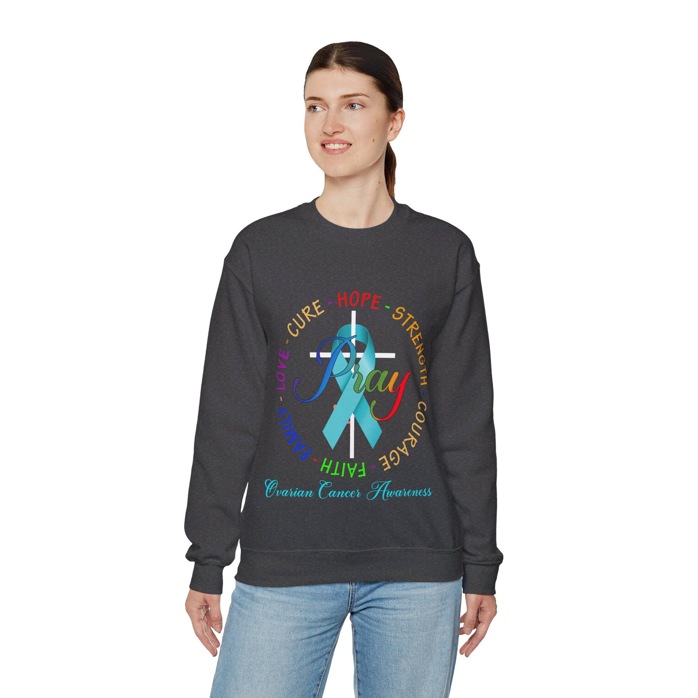 Ovarian Cancer Awareness Crewneck Sweatshirt