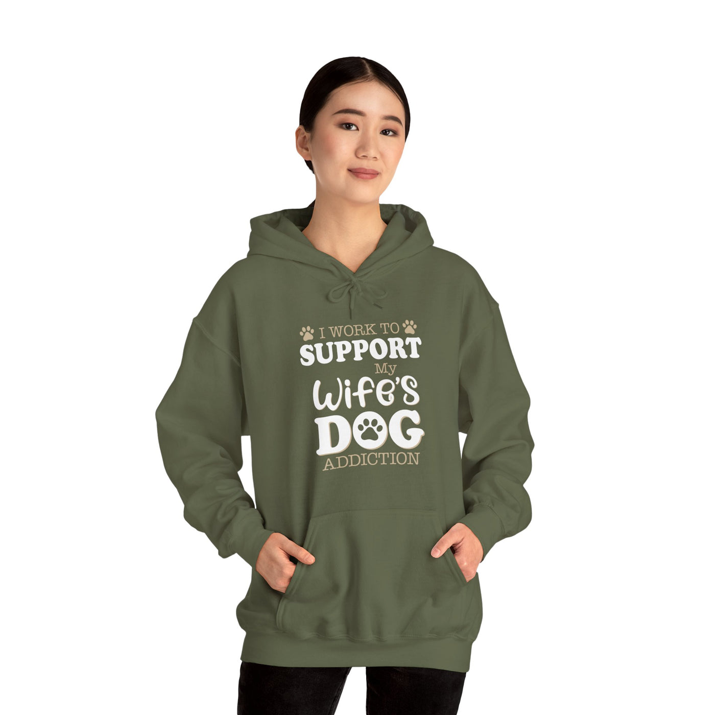 Support  My Wife Dog Hooded Sweatshirt