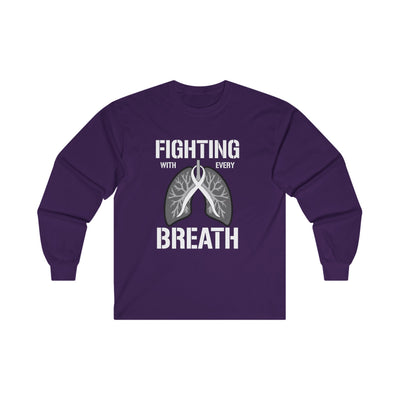 Fighting  With Every Breath Cotton Long Sleeve Tee
