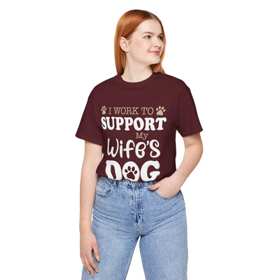 Support  My Wife Dog Short Sleeve Tee