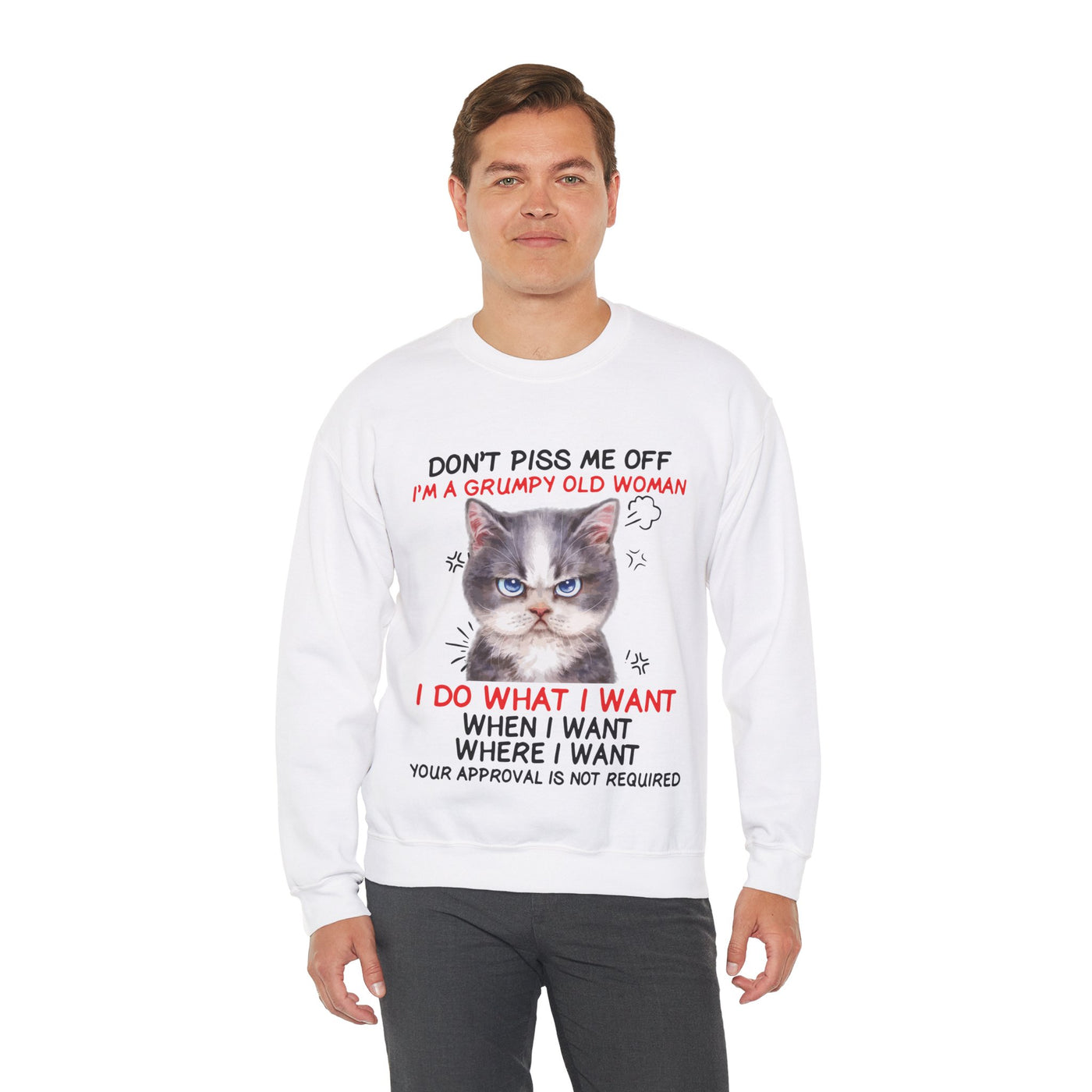 Angry Cat Crewneck Sweatshirt