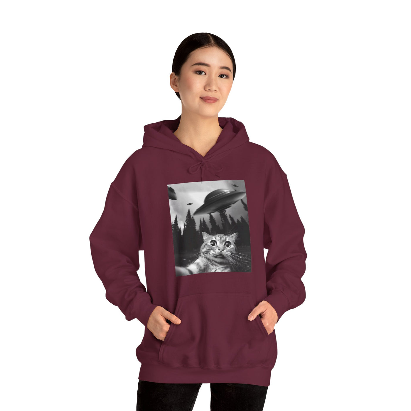 Cat Selfie Hooded Sweatshirt