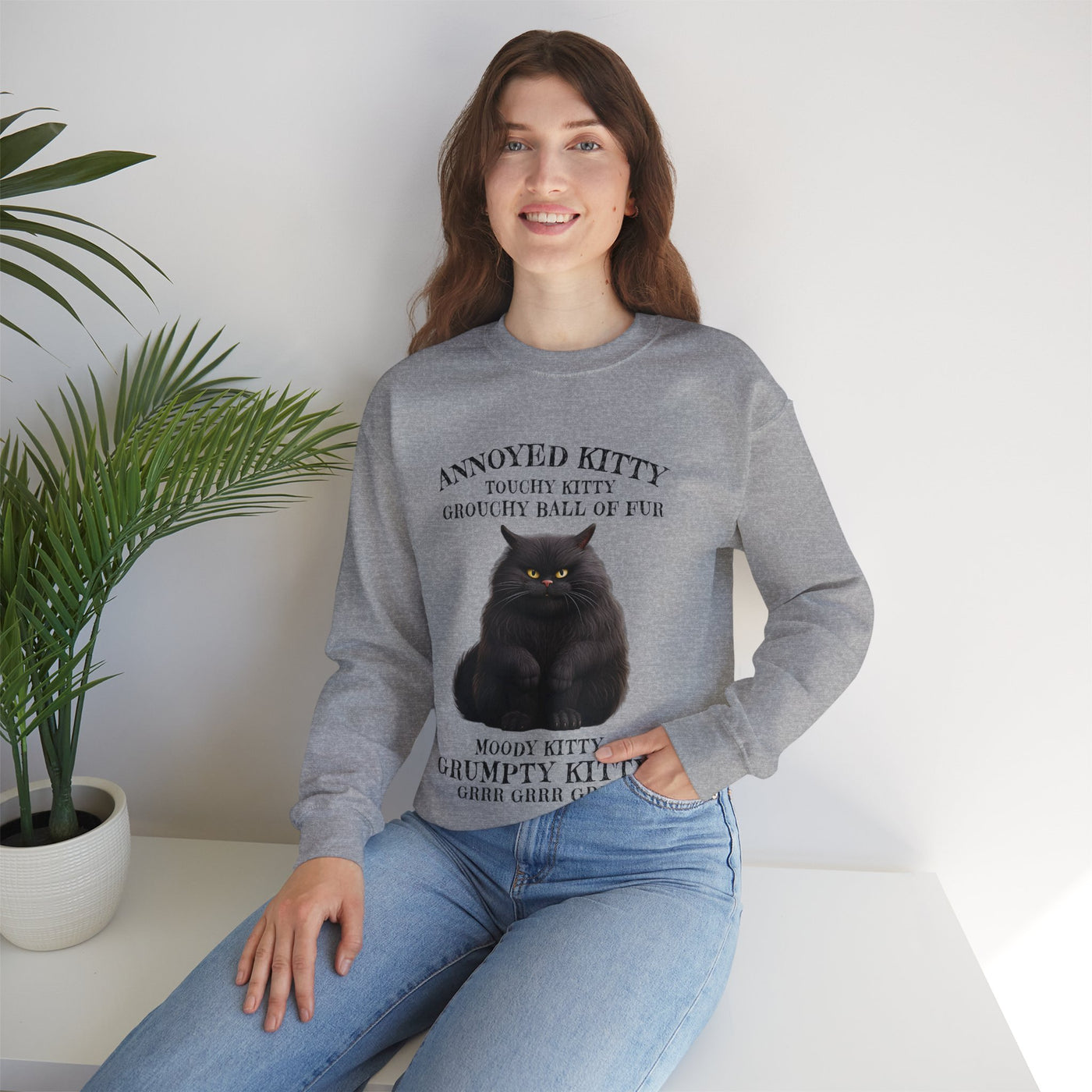 Annoyed Kitty Crewneck Sweatshirt