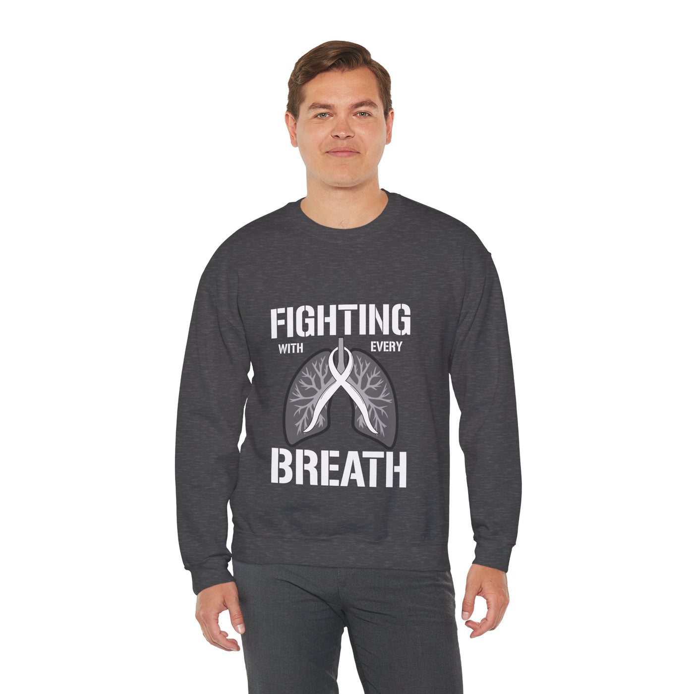 Fighting  With Every Breath Crewneck Sweatshirt