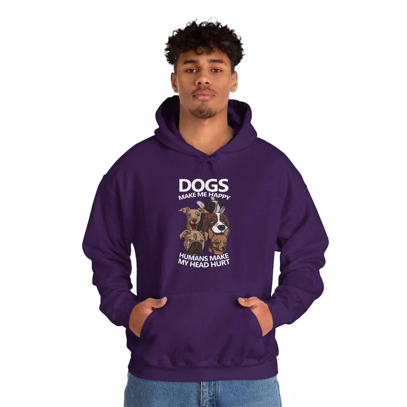 Dogs makes me happy Hooded Sweatshirt