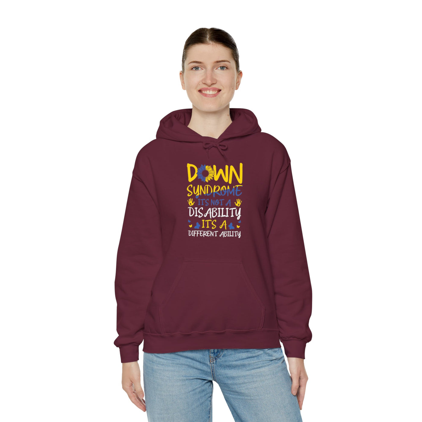 DOWN SUNDROME Hooded Sweatshirt