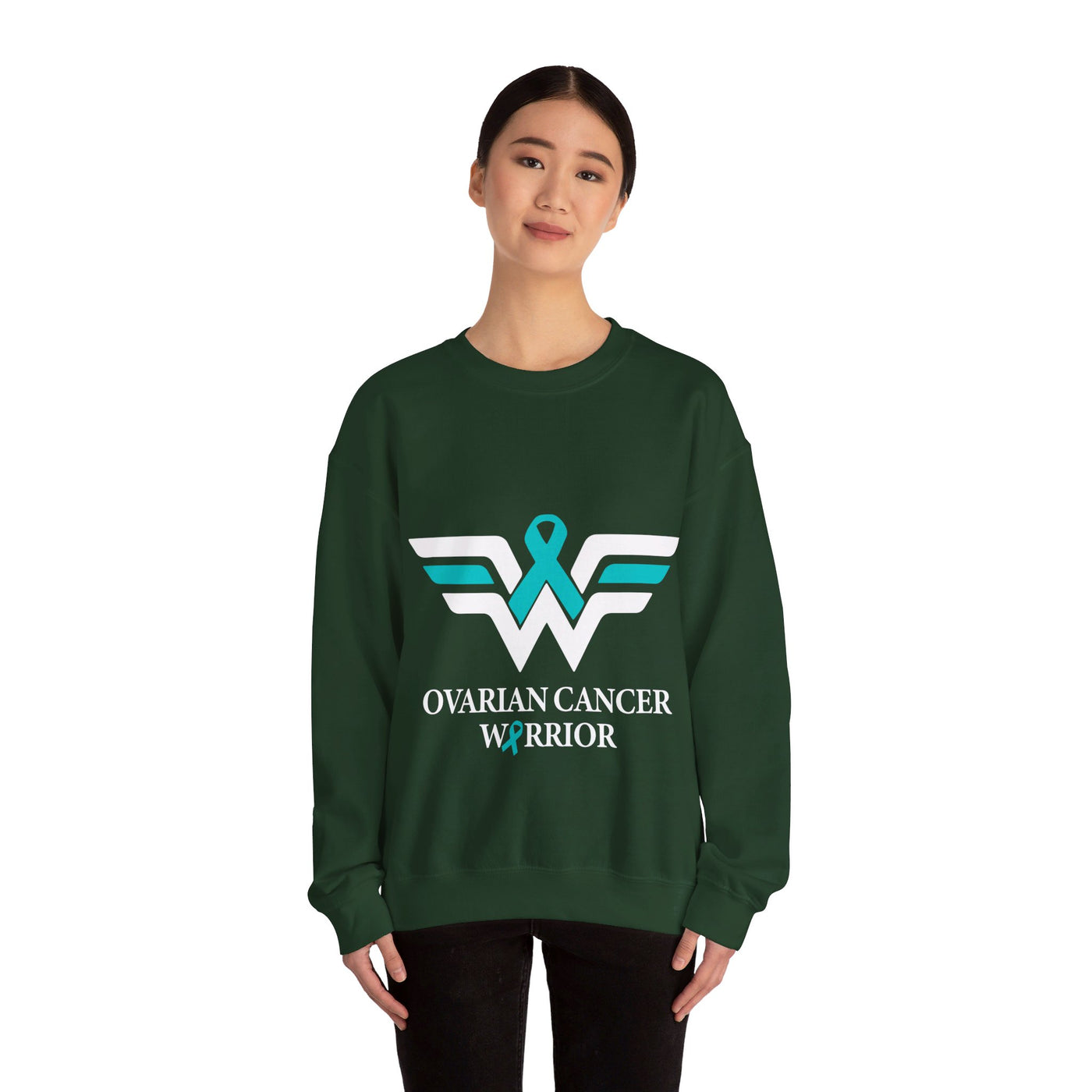 Ovarian Cancer Warrior Crewneck Sweatshirt