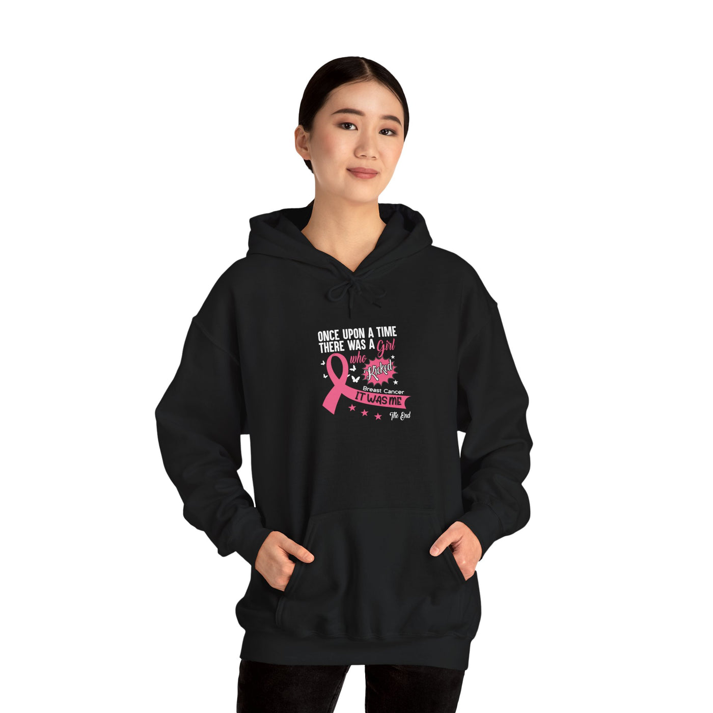 A Girl Who Kicked Breast Cancer Hooded Sweatshirt