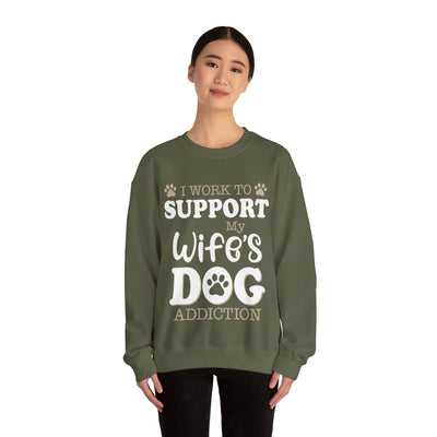 Support  My Wife Dog Crewneck Sweatshirt