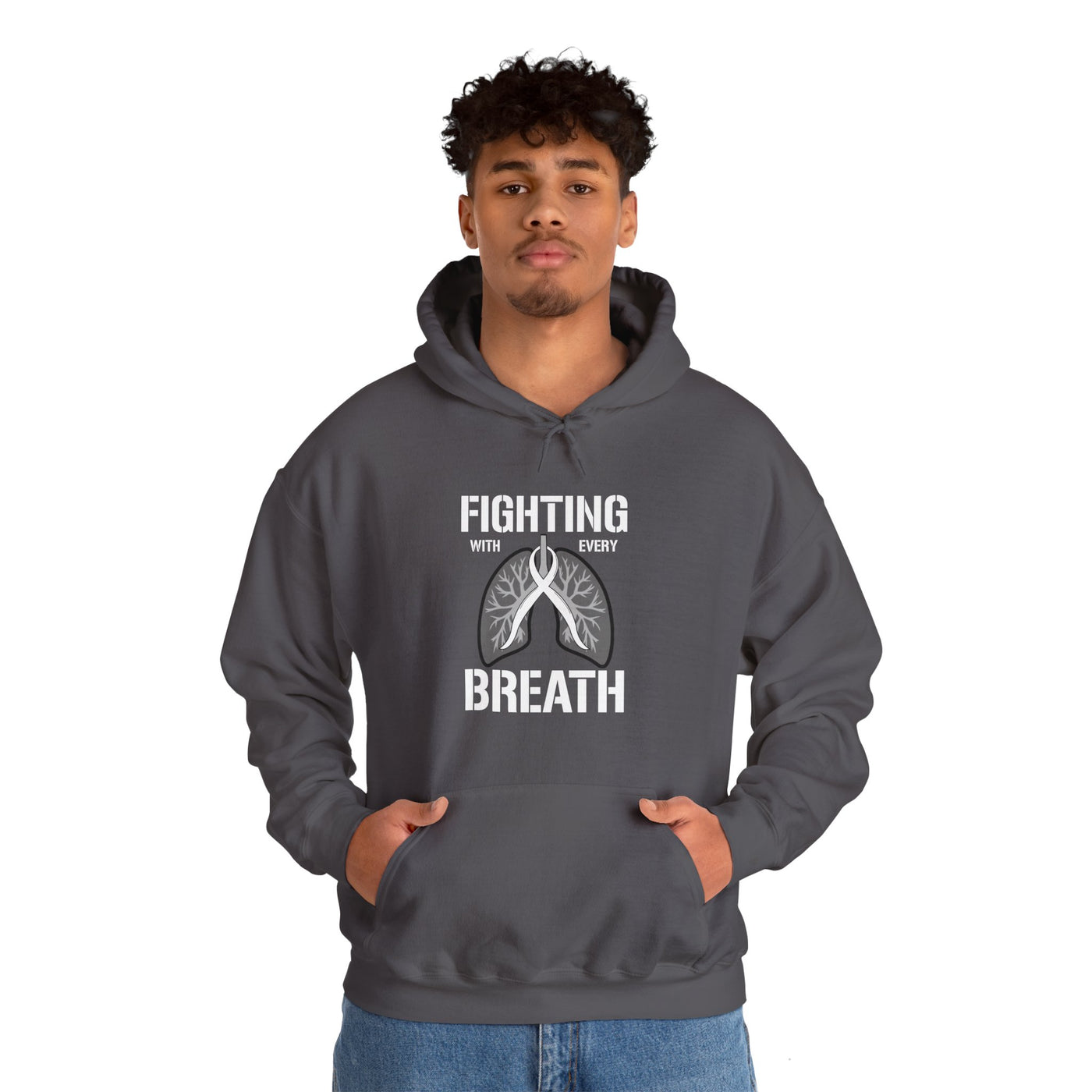 Fighting  With Every Breath Hooded Sweatshirt