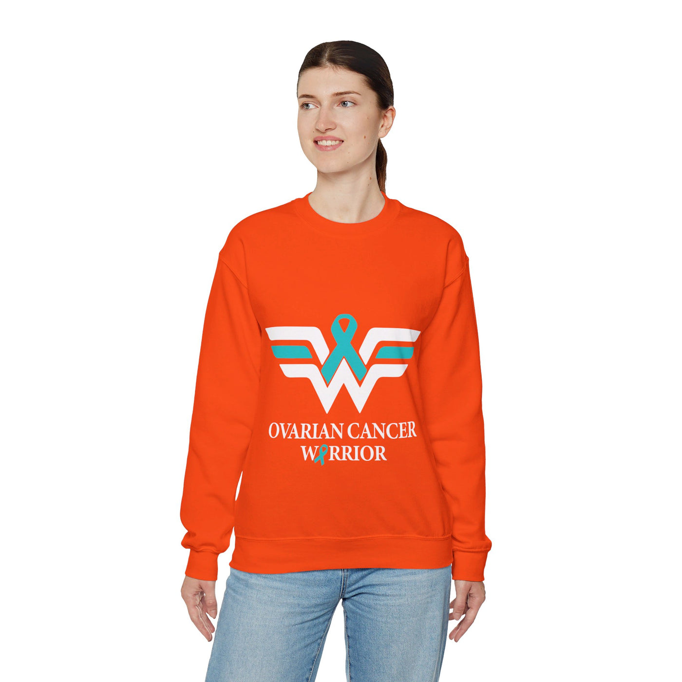 Ovarian Cancer Warrior Crewneck Sweatshirt