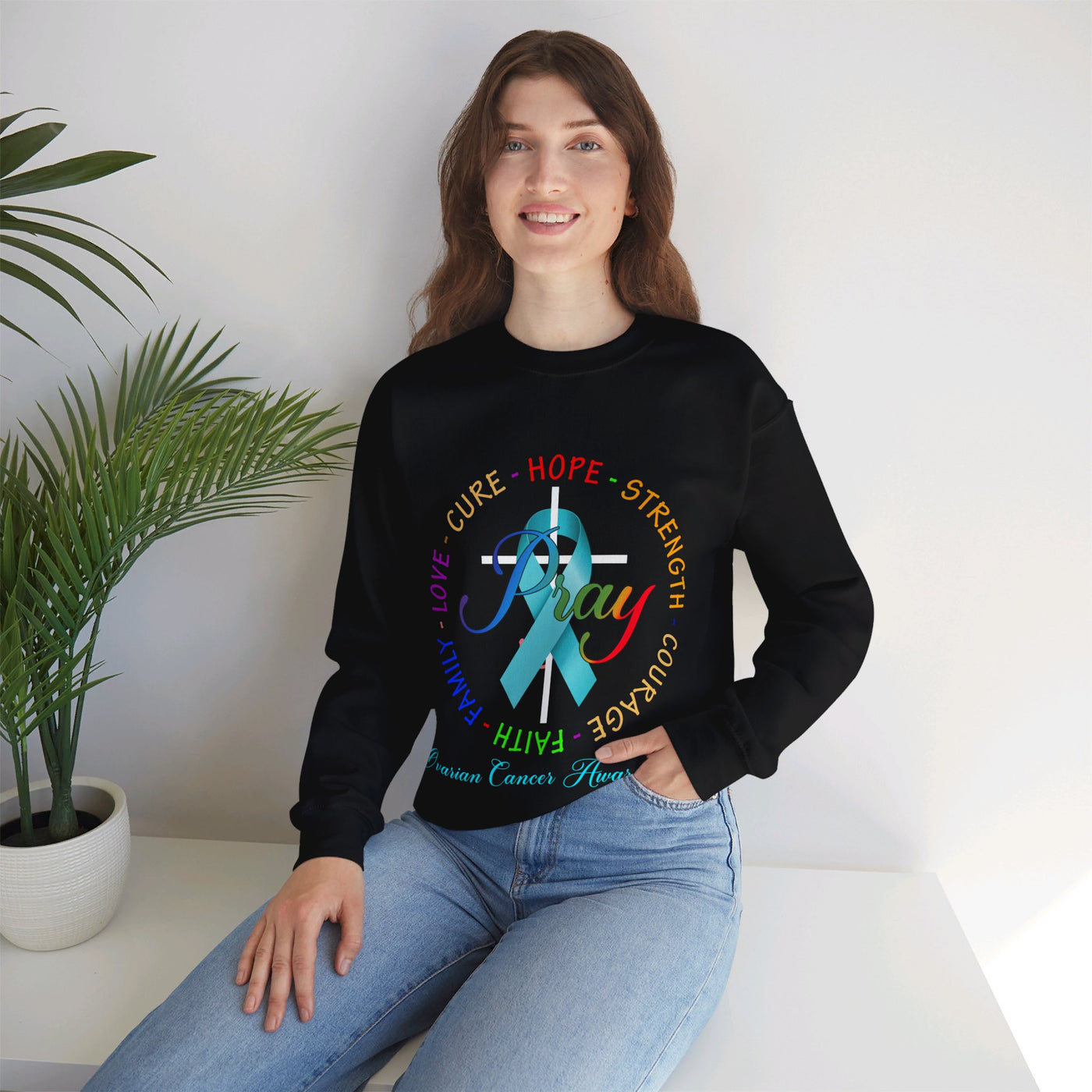 Ovarian Cancer Awareness Crewneck Sweatshirt