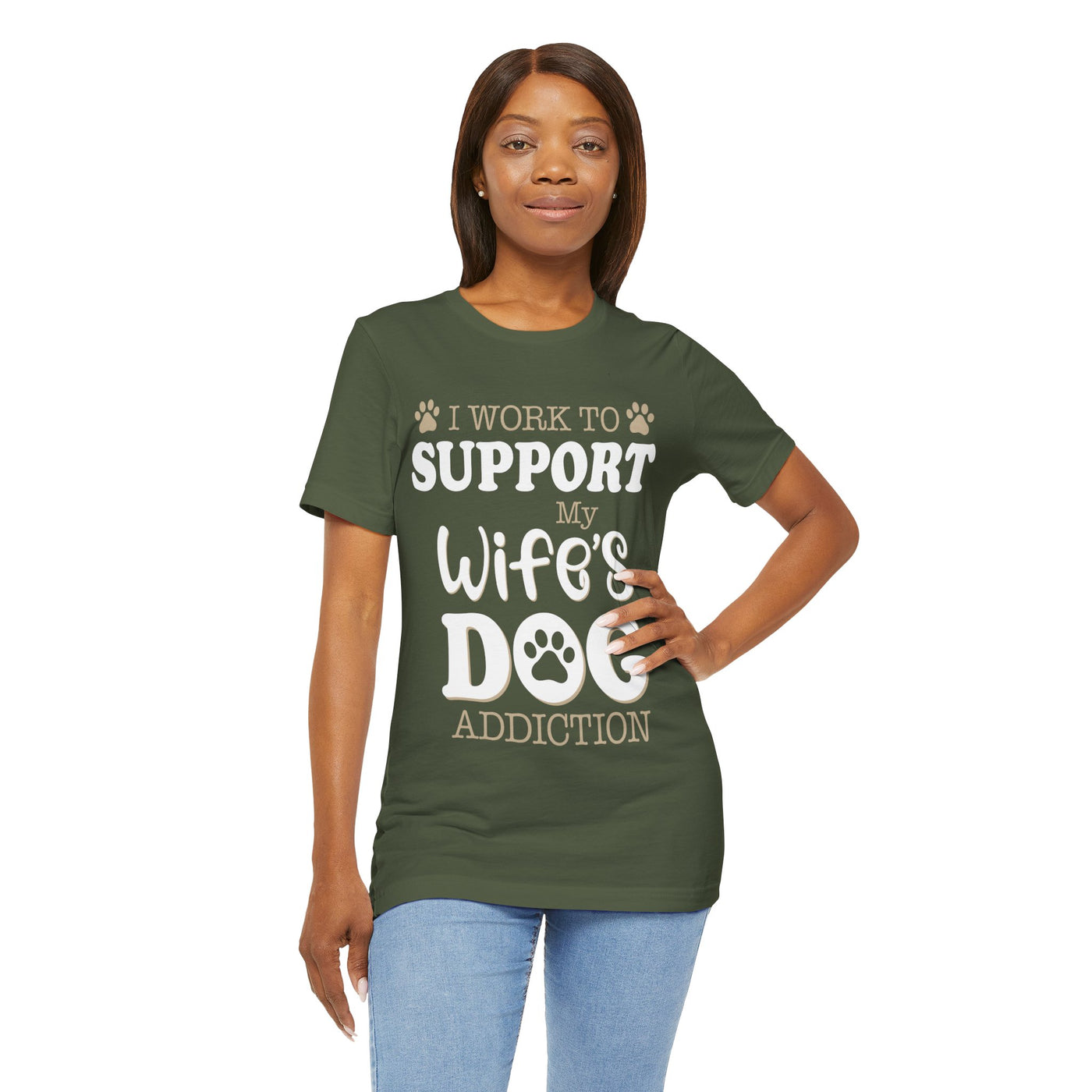 Support  My Wife Dog Short Sleeve Tee