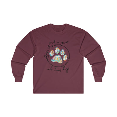 Just A Girl How Loves Dogs Long Sleeve Tee