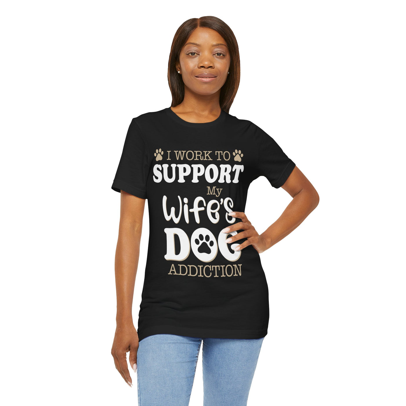 Support  My Wife Dog Short Sleeve Tee