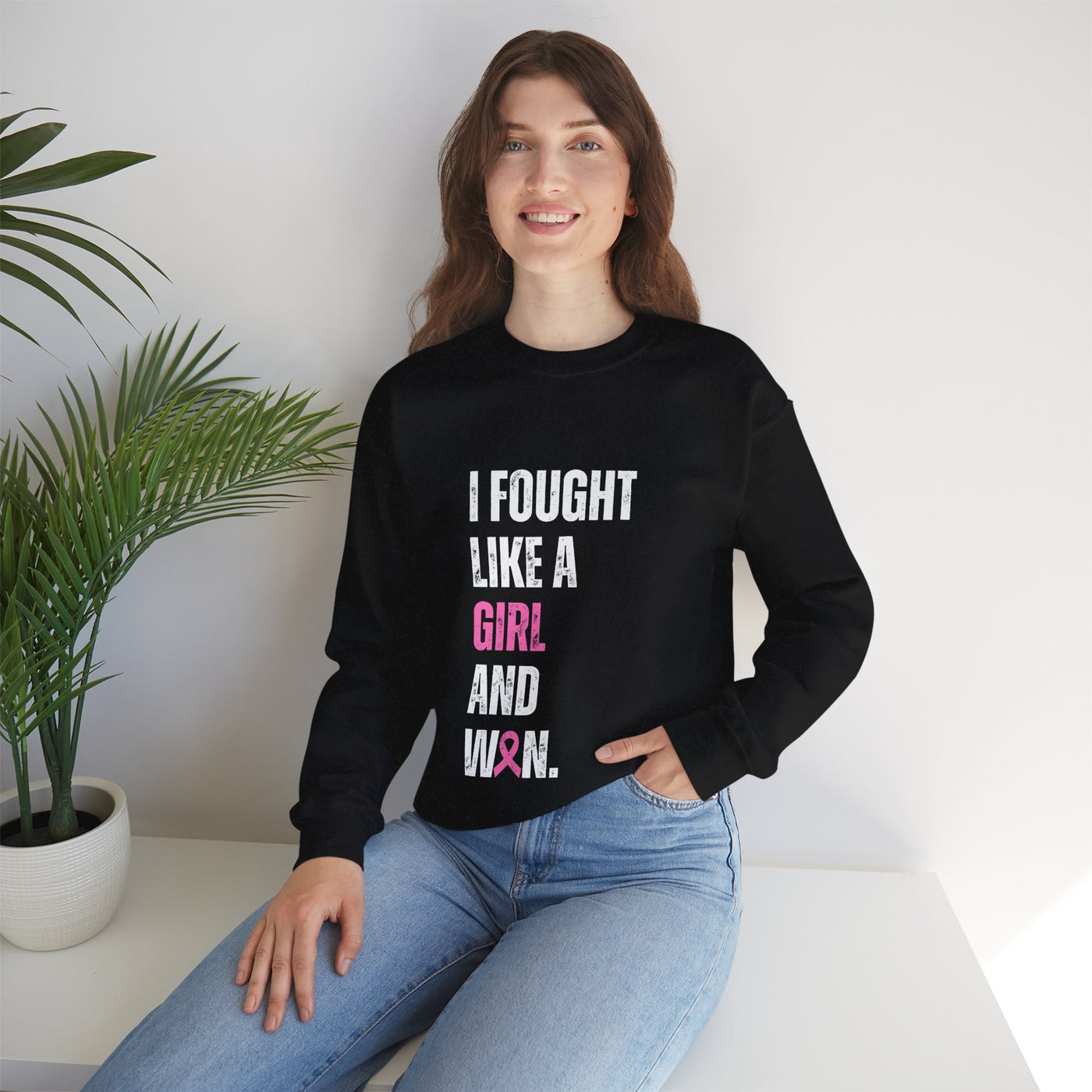 I Fought Like a Girl Crewneck Sweatshirt