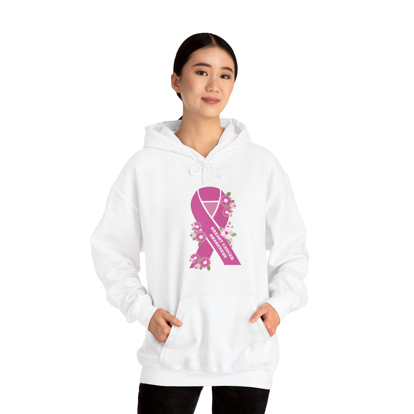 Floral Hope Ribbon Hooded Sweatshirt