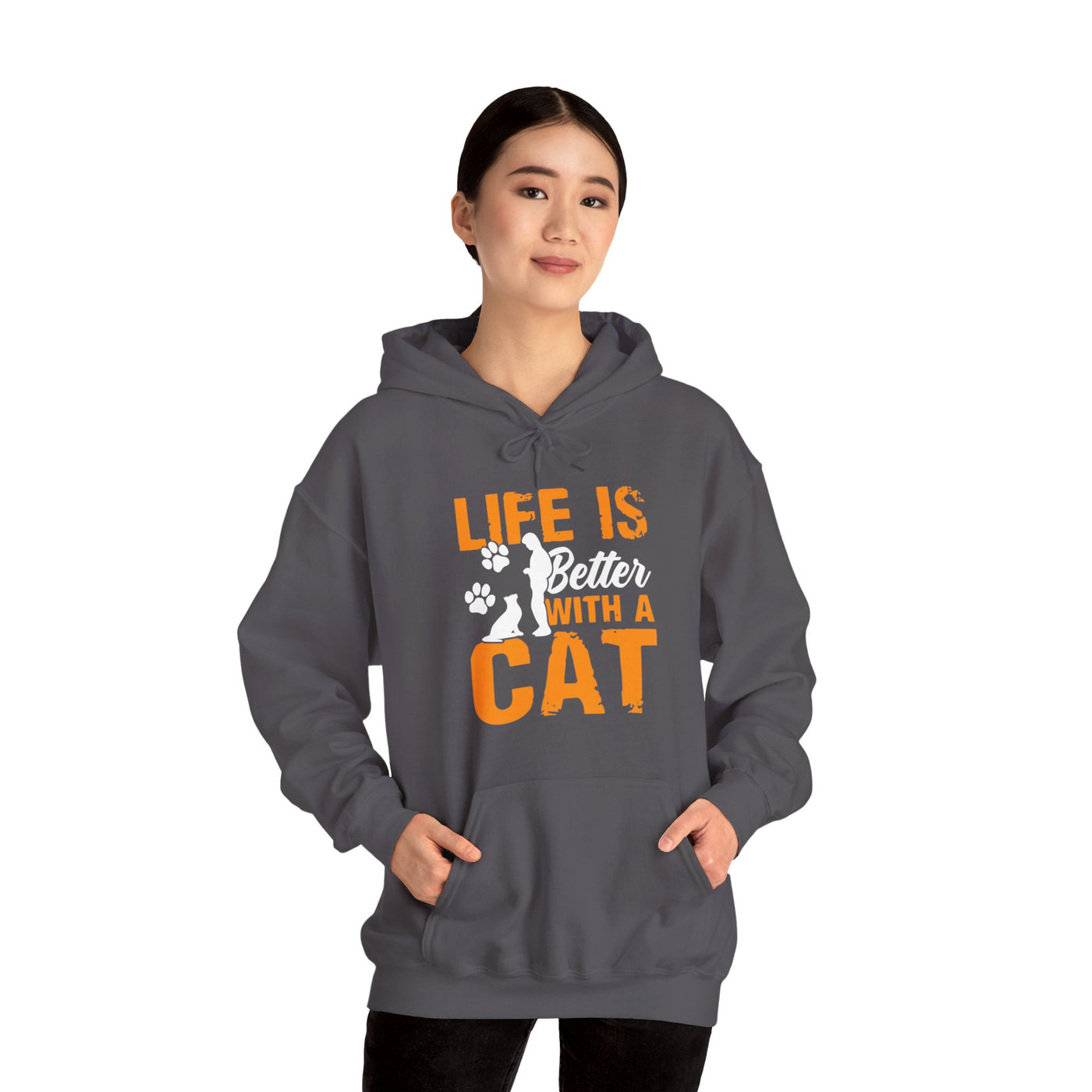 Life is better with cat Hooded Sweatshirt