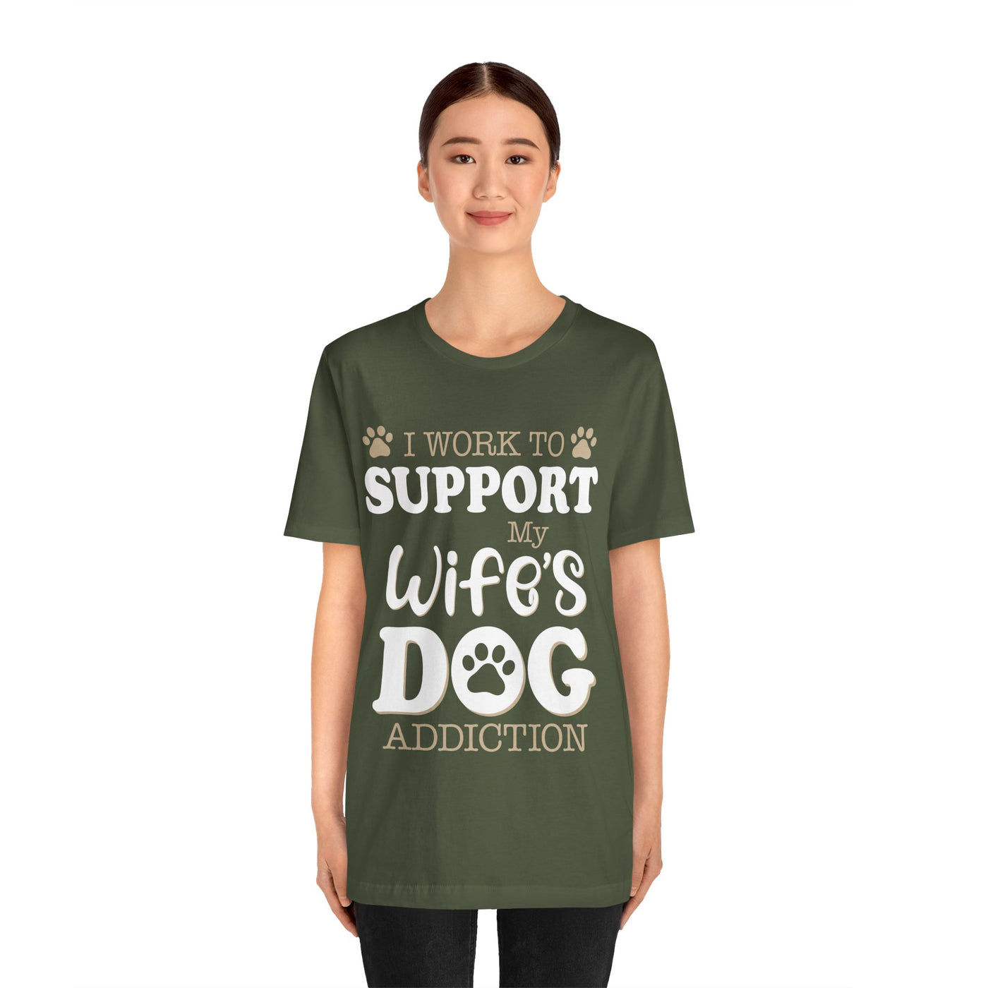 Support  My Wife Dog Short Sleeve Tee