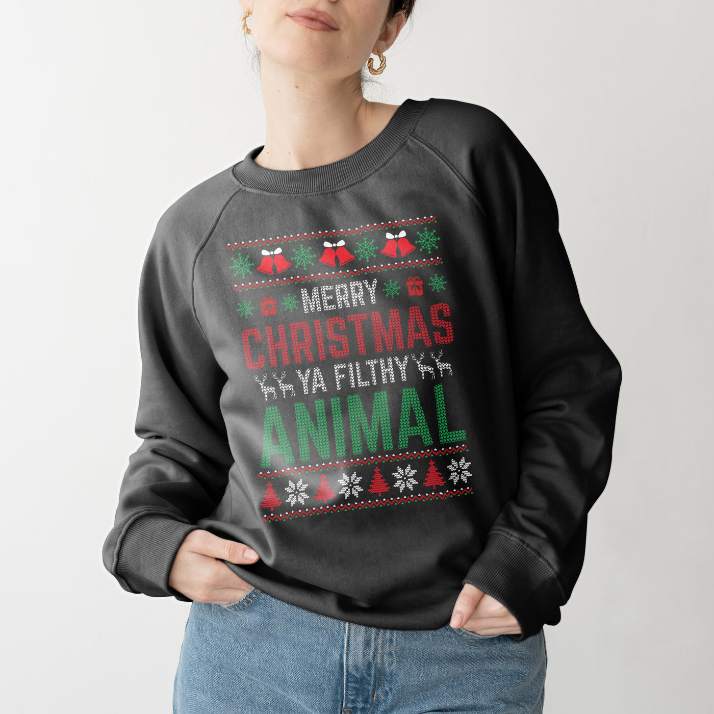 Merry Christmas Ya Filthy Animals" Sweatshirt 🎄🎅