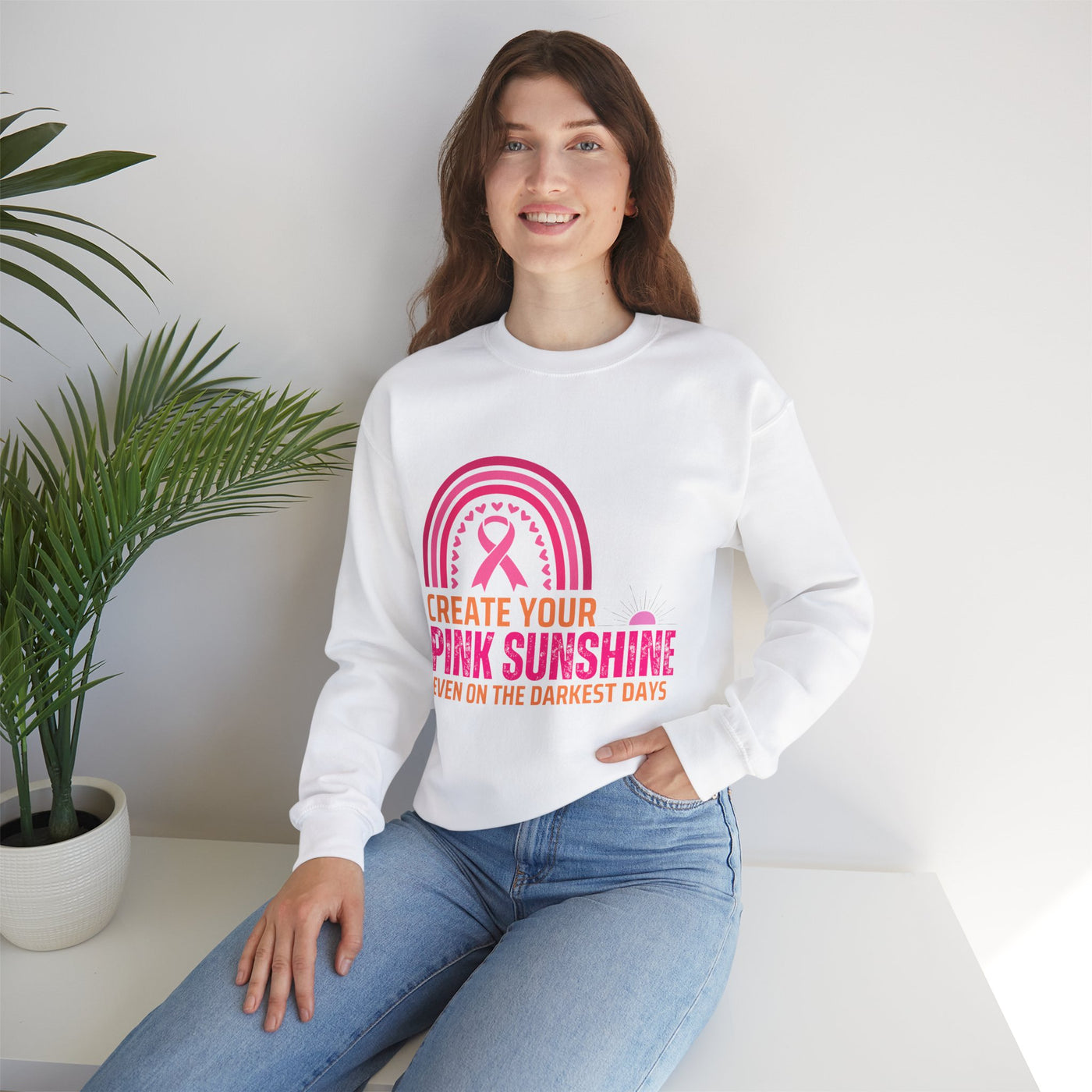 Pink Sunshine  Crewneck Sweatshirt