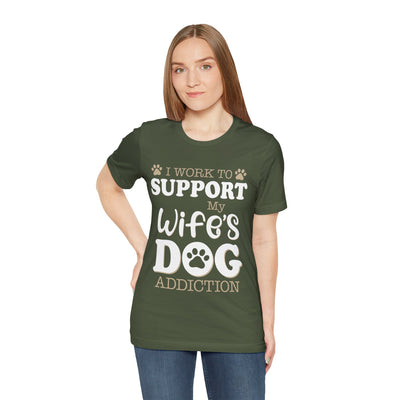 Support  My Wife Dog Short Sleeve Tee