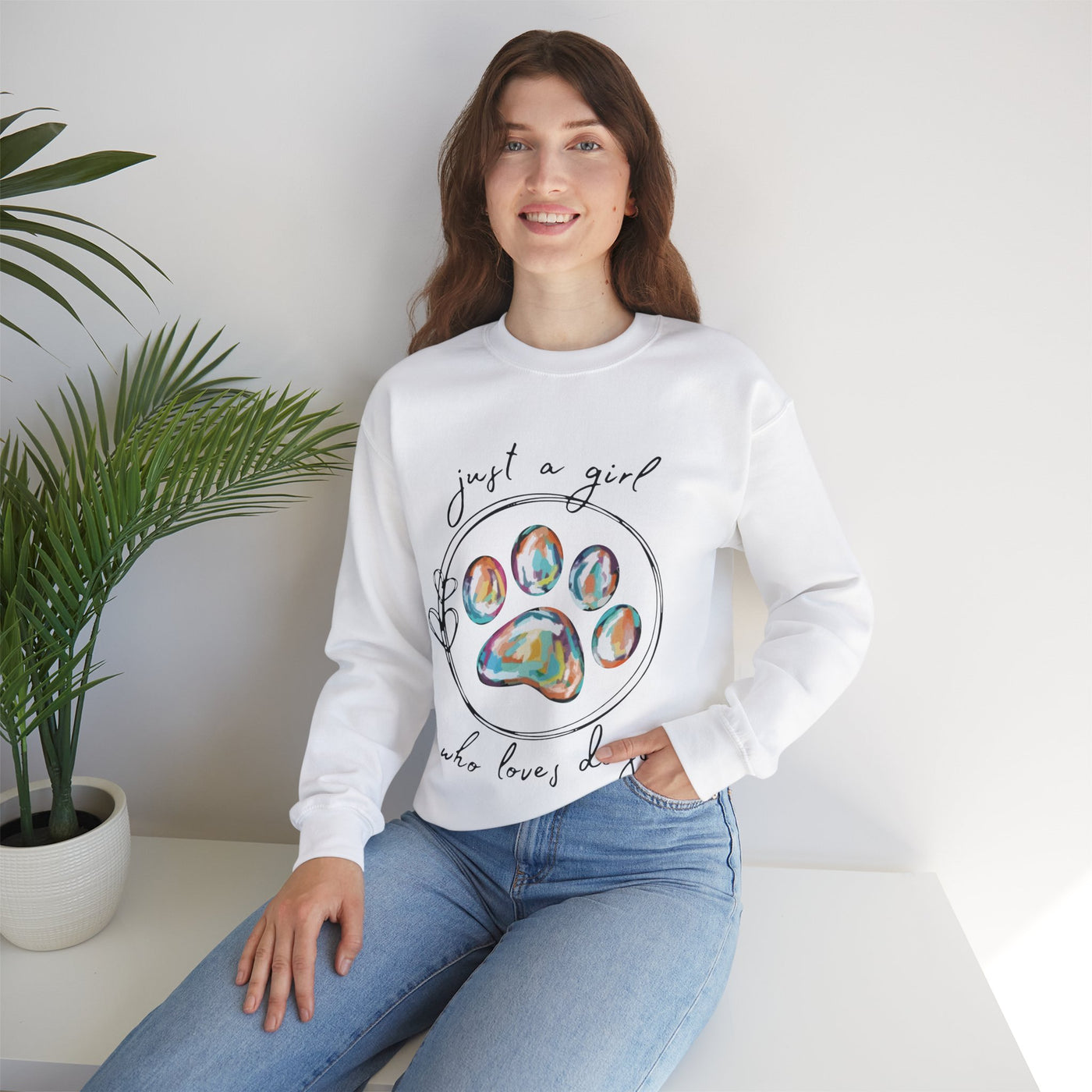 Just A Girl How Loves Dogs Crewneck Sweatshirt