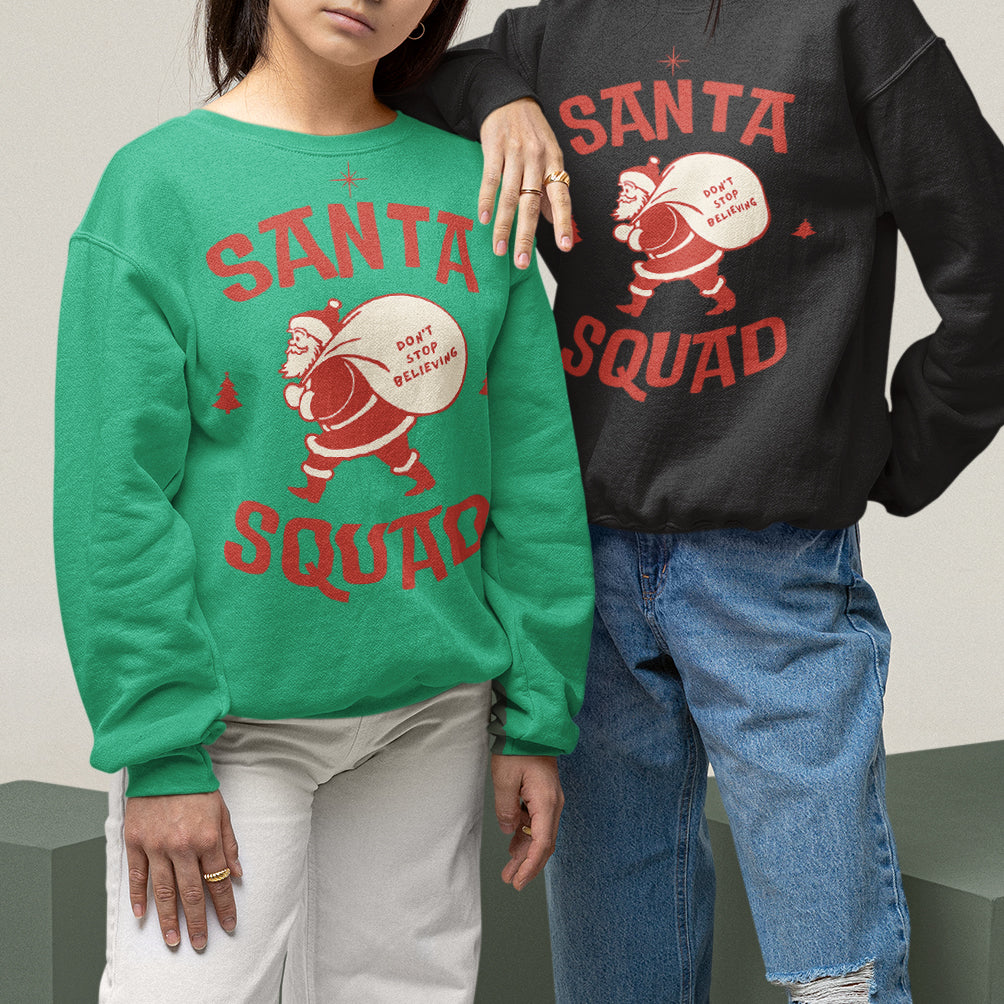 Santa Squad" Matching Holiday Sweatshirt