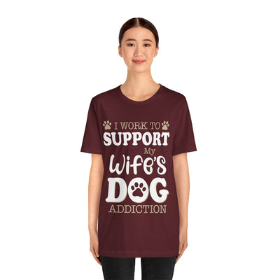 Support  My Wife Dog Short Sleeve Tee