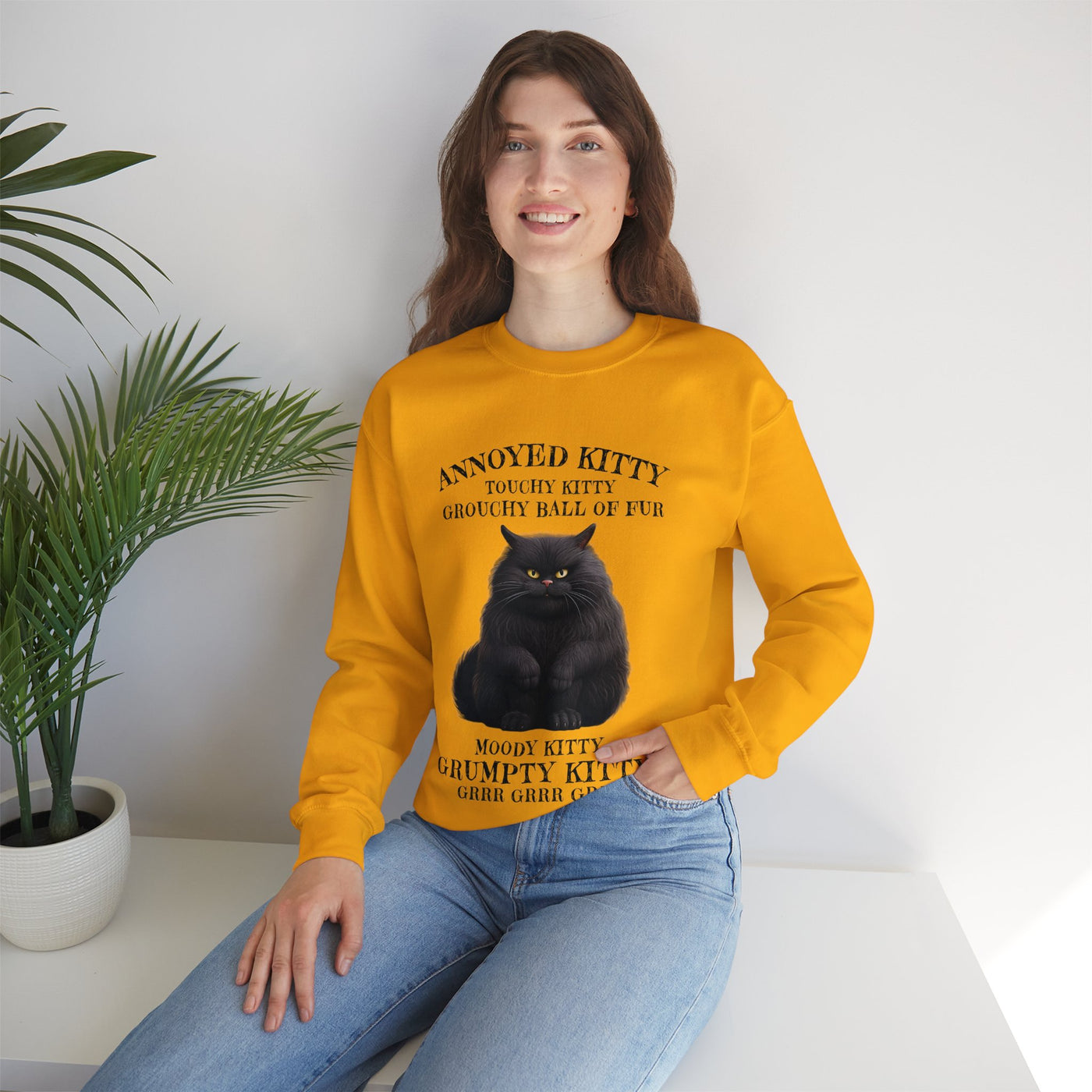 Annoyed Kitty Crewneck Sweatshirt