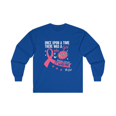 A Girl Who Kicked Breast Cancer Long Sleeve Tee