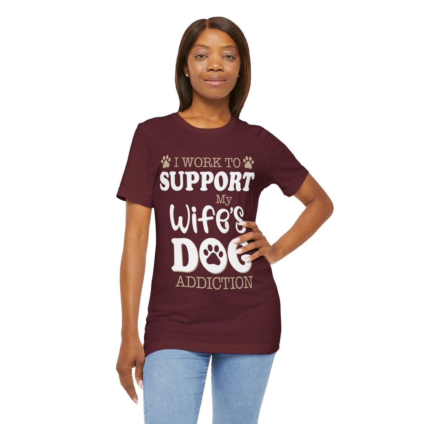 Support  My Wife Dog Short Sleeve Tee