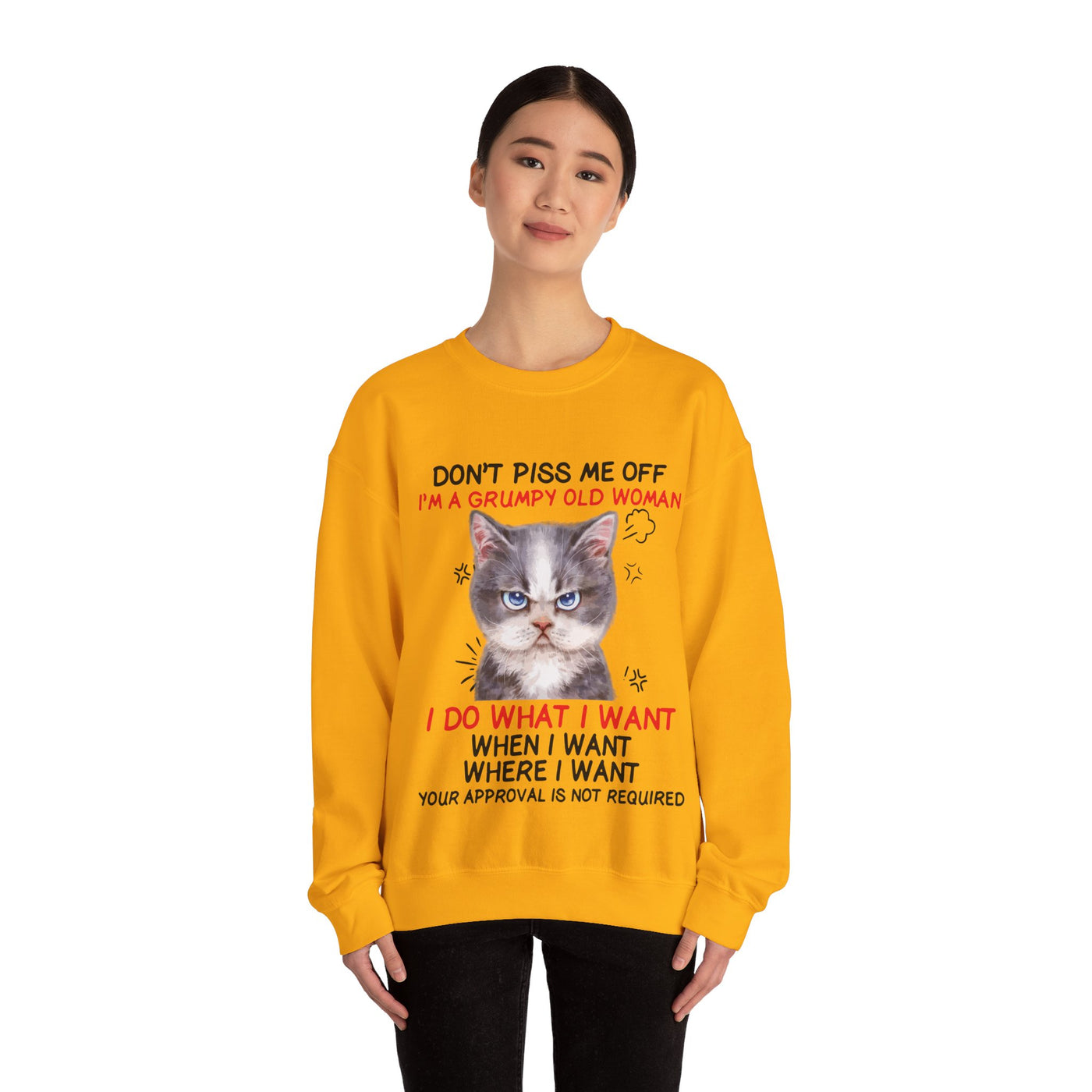 Angry Cat Crewneck Sweatshirt