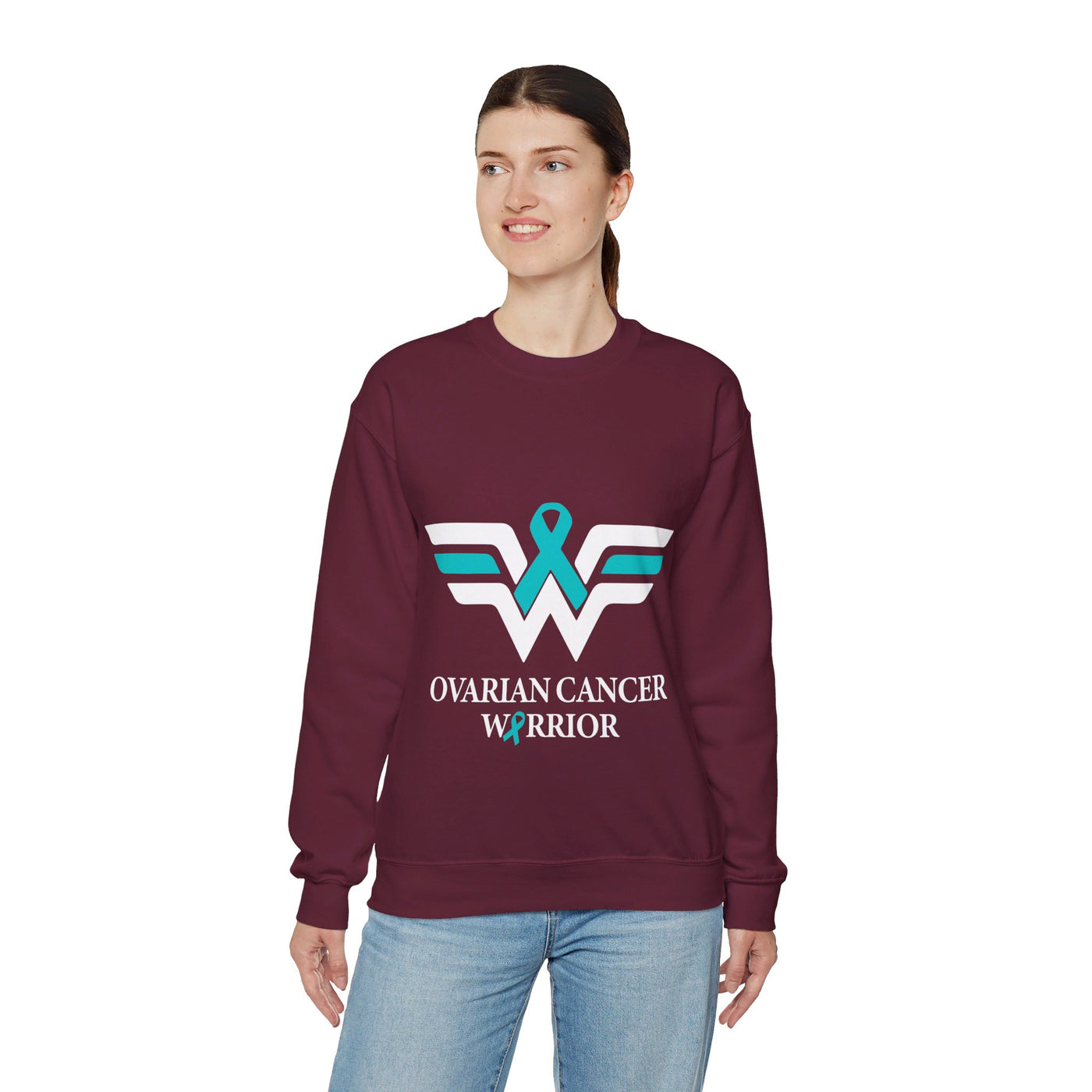 Ovarian Cancer Warrior Crewneck Sweatshirt