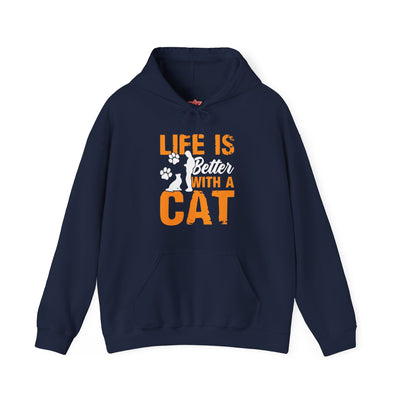 Life is better with cat Hooded Sweatshirt