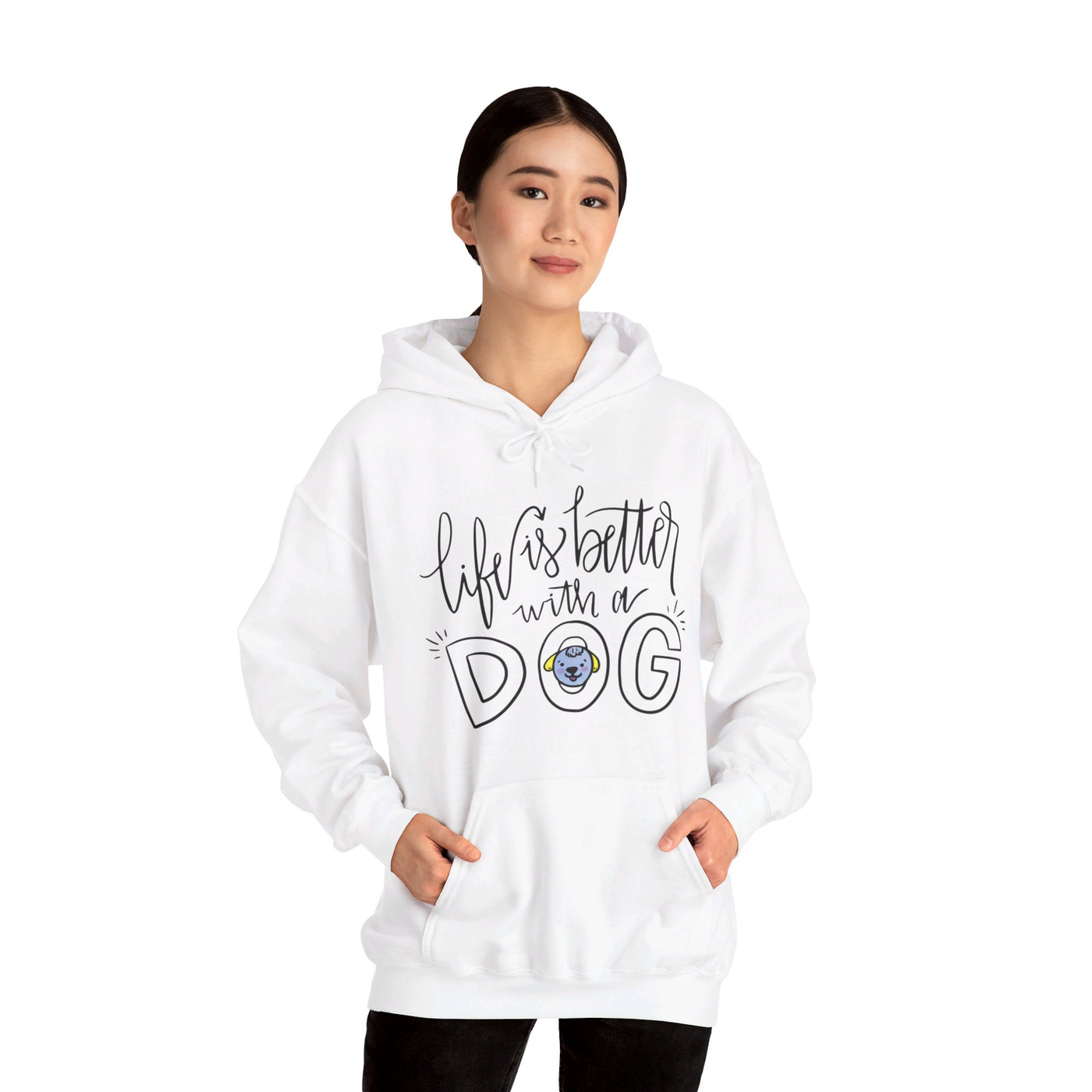 Life is better with a dog Hooded Sweatshirt